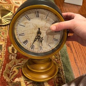 Double sided Vintage Style Yellow Table Clock